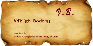Végh Bodony névjegykártya
